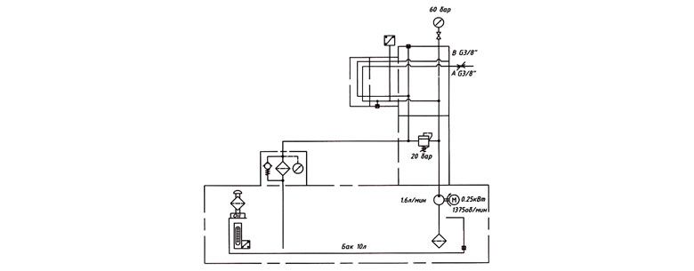 гидравлическая схема принципиальная станции смазки НЭА2-0,5Г10Т1